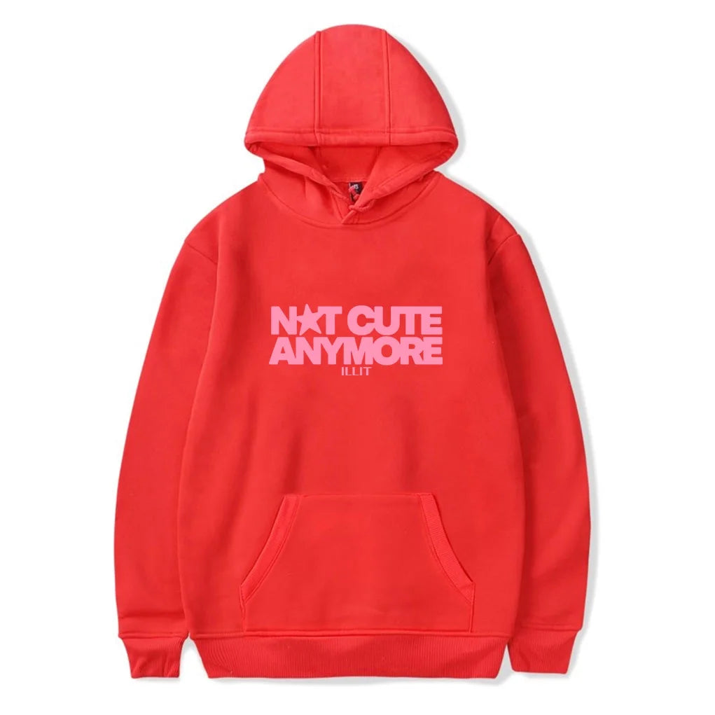 Not Cute Anymore Hooded Drawstring Pocket Sweatshirt
