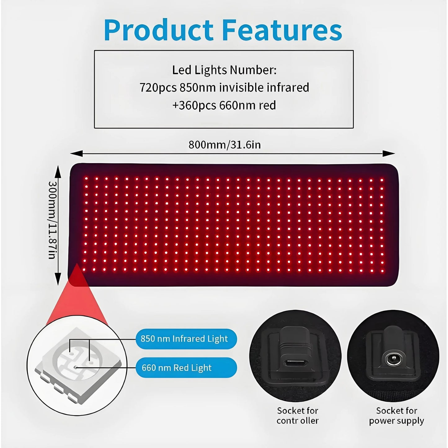 Red Light Therapy Pad Infrared LED Full Body Mat for Muscle Recovery
