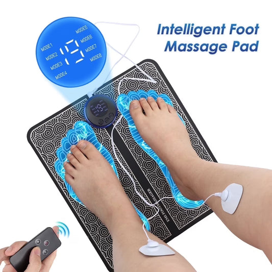 EMS Foot Massager Mat Electric Foot & Leg Massager with Electrode Pads