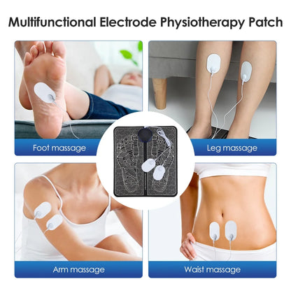 EMS Foot Massager Mat Electric Foot & Leg Massager with Electrode Pads