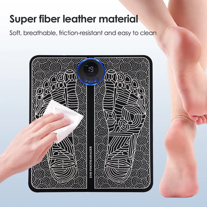 EMS Foot Massager Mat Electric Foot & Leg Massager with Electrode Pads