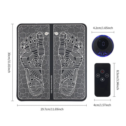 EMS Foot Massager Mat Electric Foot & Leg Massager with Electrode Pads