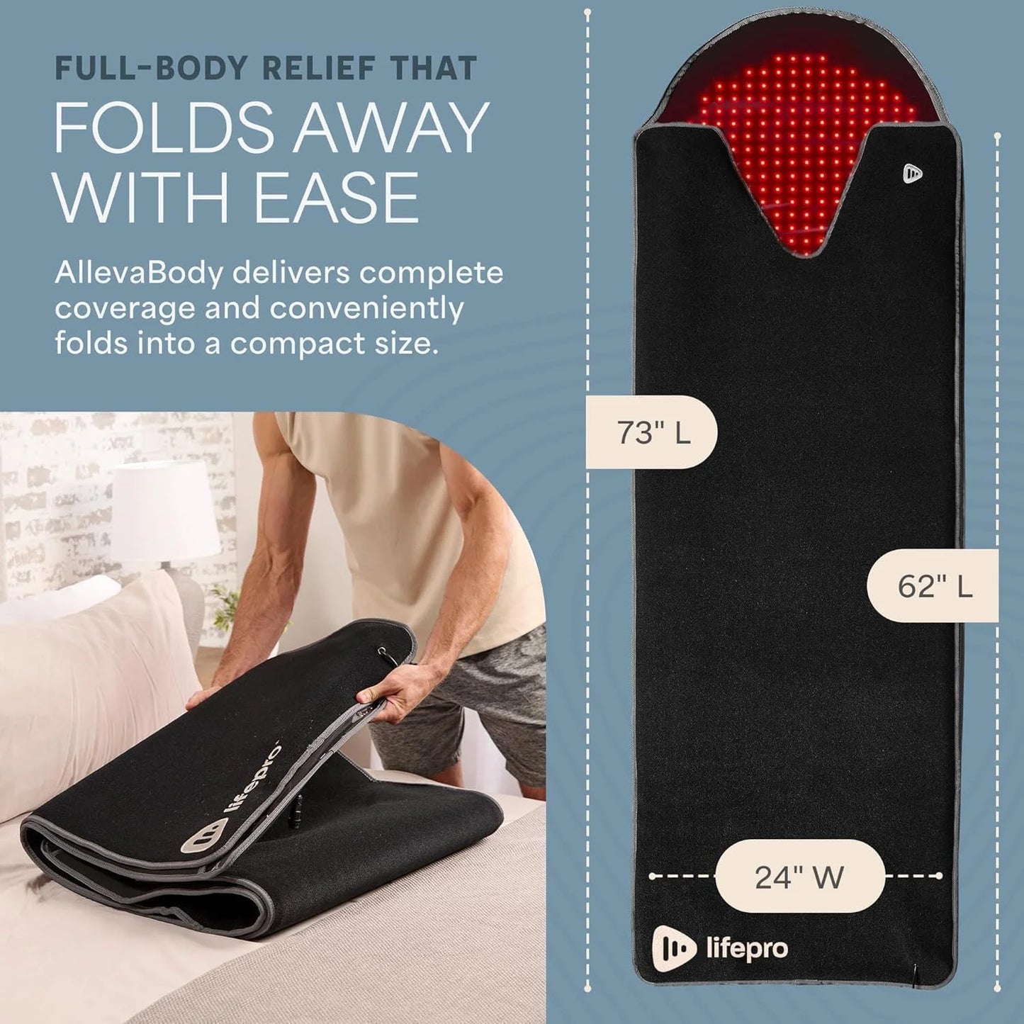 LifePro AllevaBody Red Light Therapy Blanket Full Body Infrared Recovery Mat