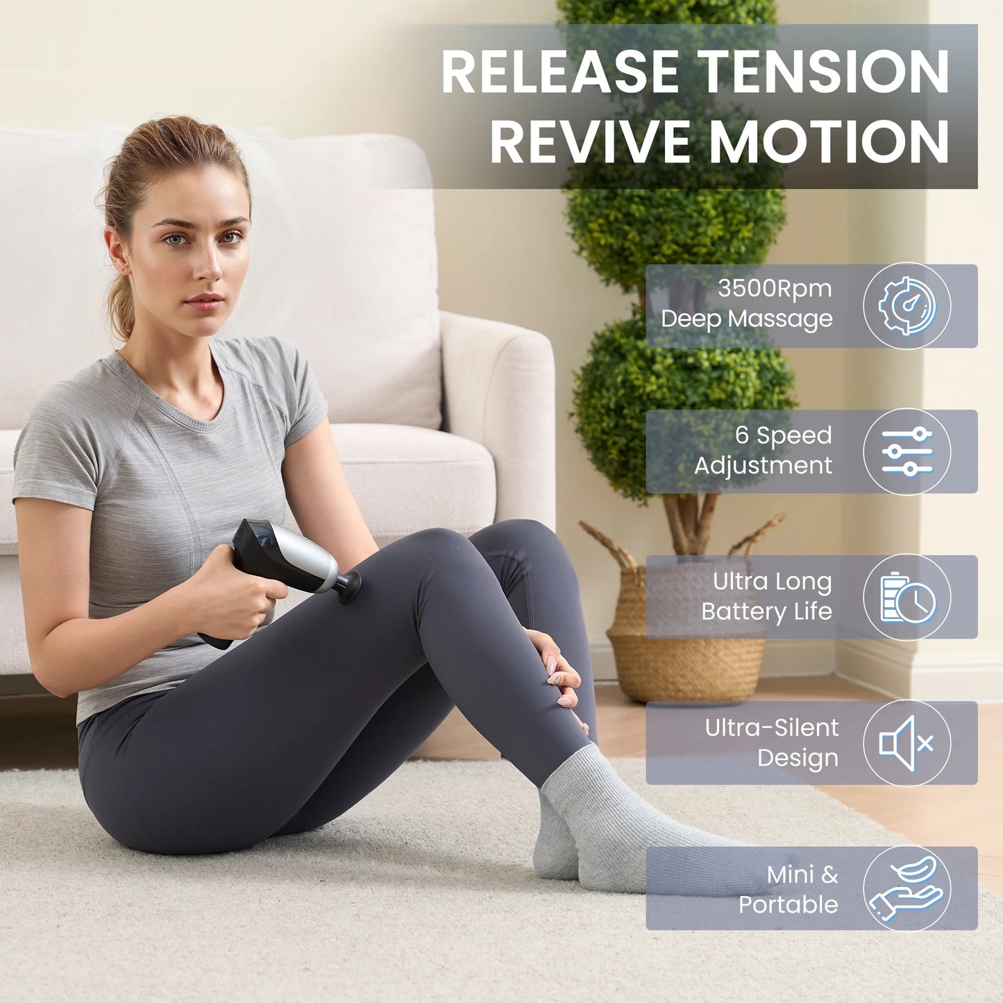 Naipo Mini Massage Gun Electric Deep Tissue Muscle Massager