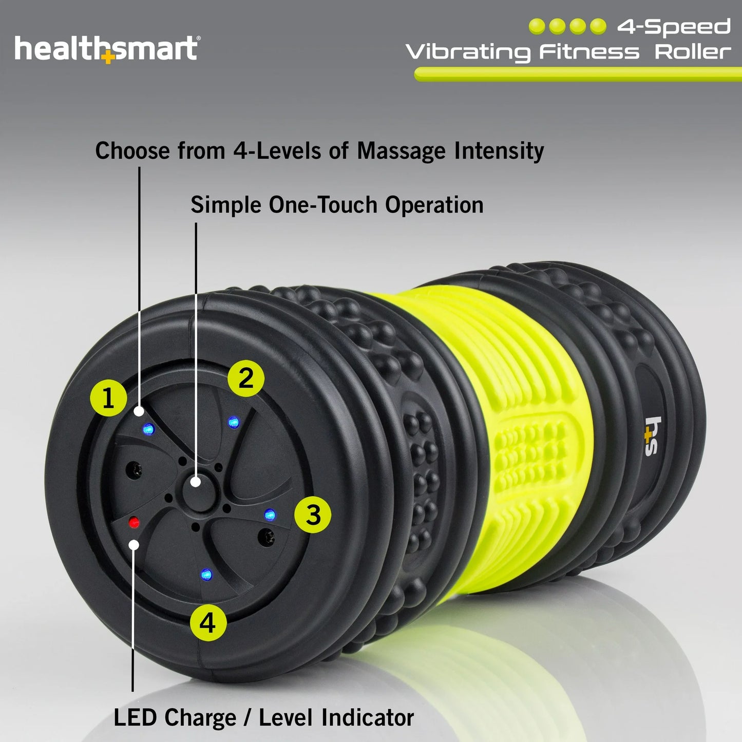 HealthSmart 4-Speed Vibrating Foam Roller for Muscle Recovery