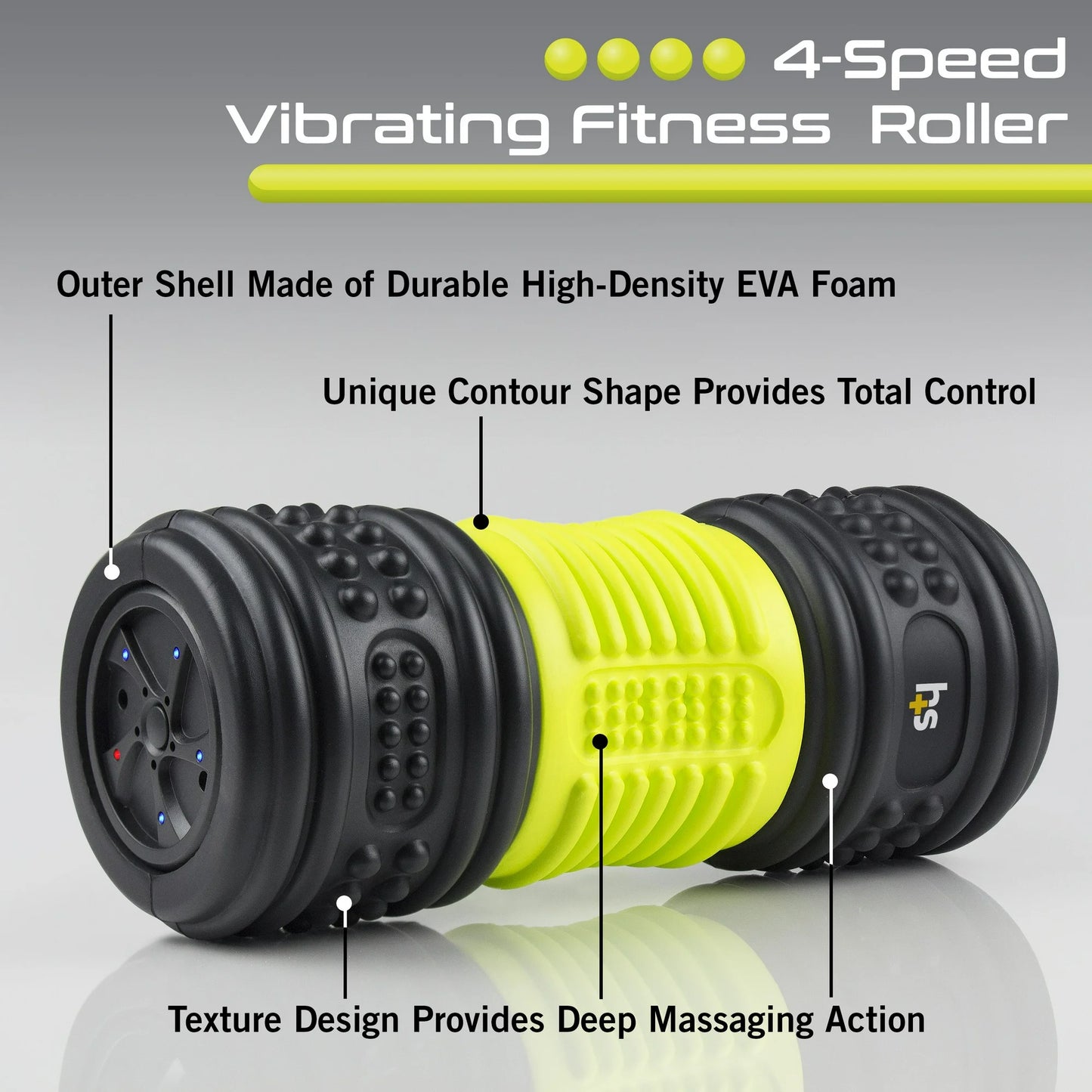 HealthSmart 4-Speed Vibrating Foam Roller for Muscle Recovery