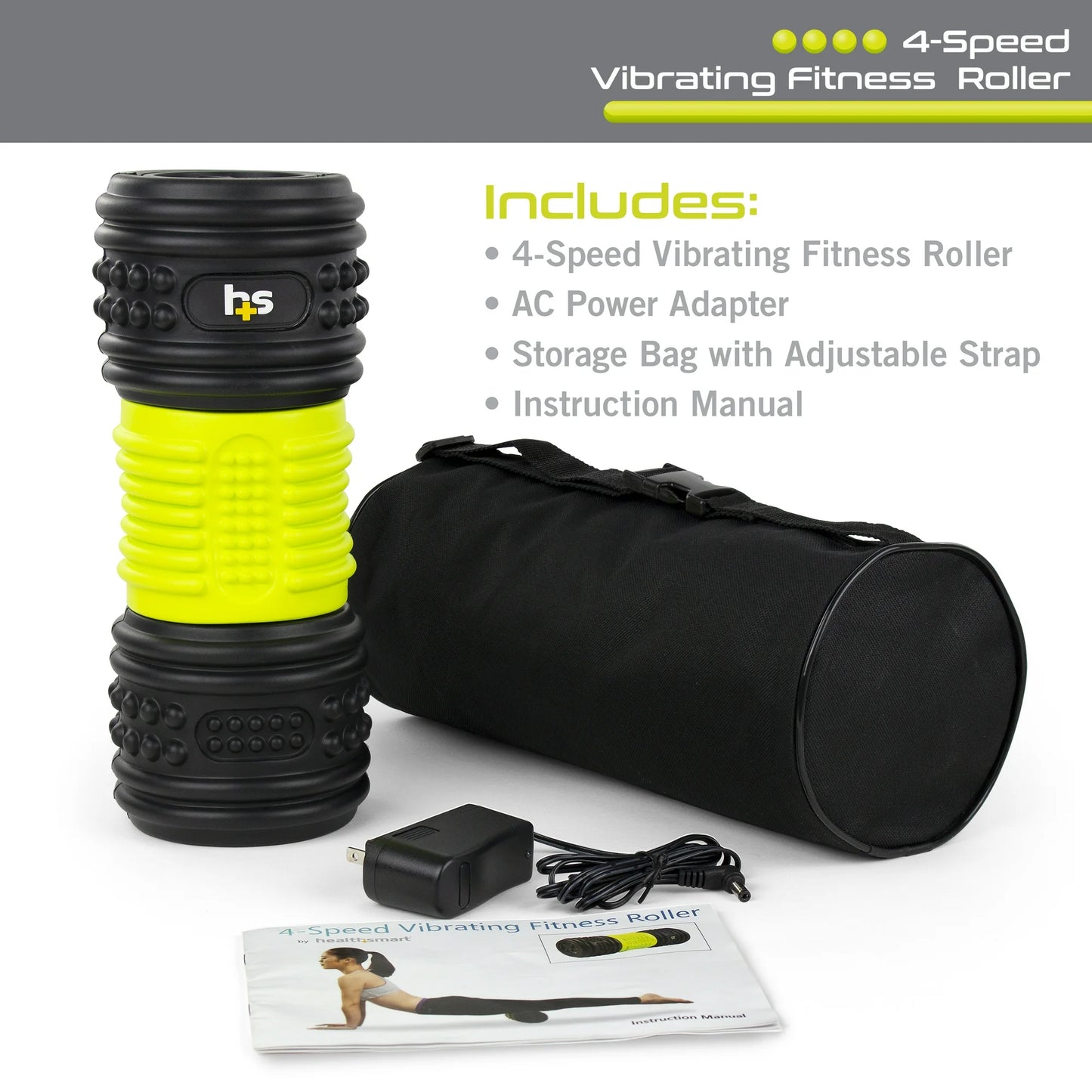 HealthSmart 4-Speed Vibrating Foam Roller for Muscle Recovery