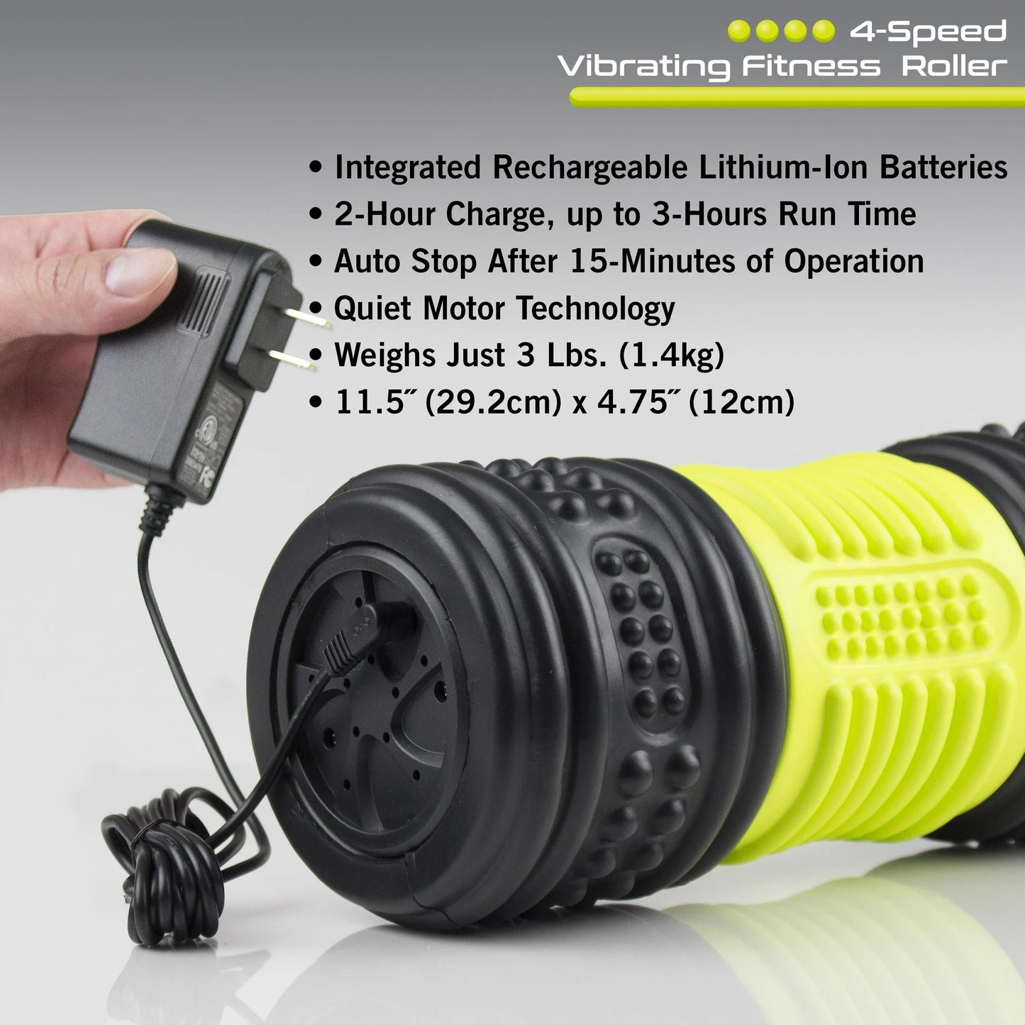 HealthSmart 4-Speed Vibrating Foam Roller for Muscle Recovery