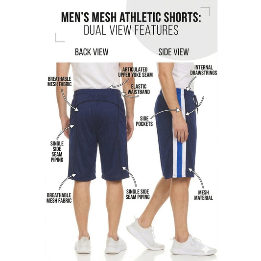 Daresay Men’s 9" Mesh Athletic Shorts 5-Pack with Pockets