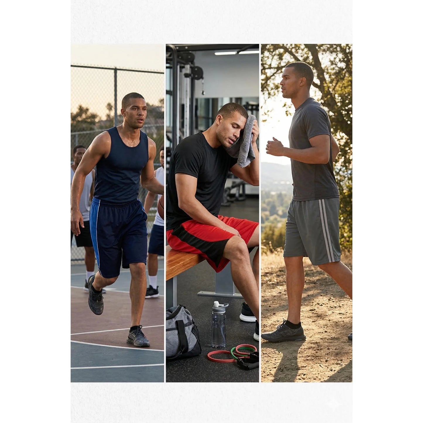 Daresay Men’s 9" Mesh Athletic Shorts 5-Pack with Pockets