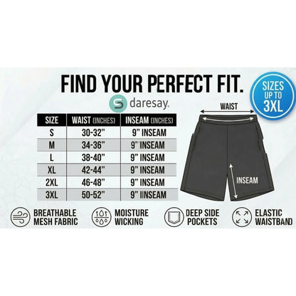 Daresay Men’s 9" Mesh Athletic Shorts 5-Pack with Pockets