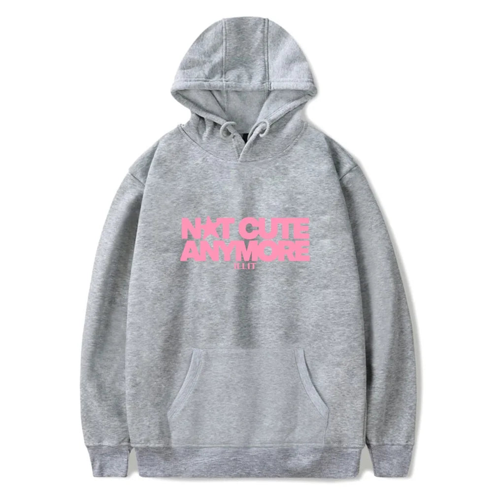 Not Cute Anymore Hooded Drawstring Pocket Sweatshirt