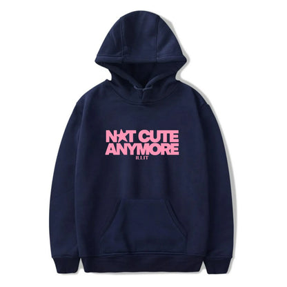 Not Cute Anymore Hooded Drawstring Pocket Sweatshirt